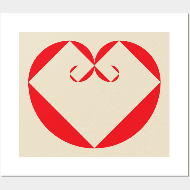 Apple heart geometric Wall Art by 4wardlabel